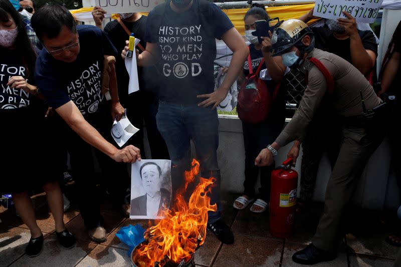 Pro-democracy activists protest in Bangkok