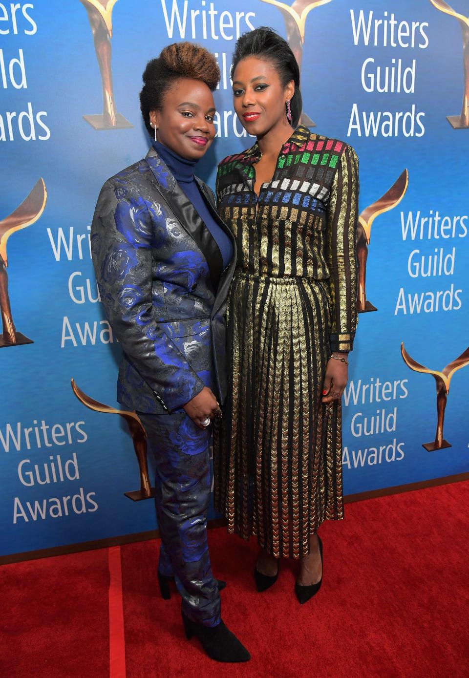 Writer-director Dee Rees, left, and writer Sarah M. Broom attend the 2018 Writers Guild Awards L.A. Ceremony.