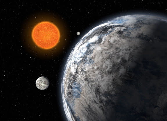 An artist’s impression of a trio of super-earths. These three represent the planets found around the star HD 40307.