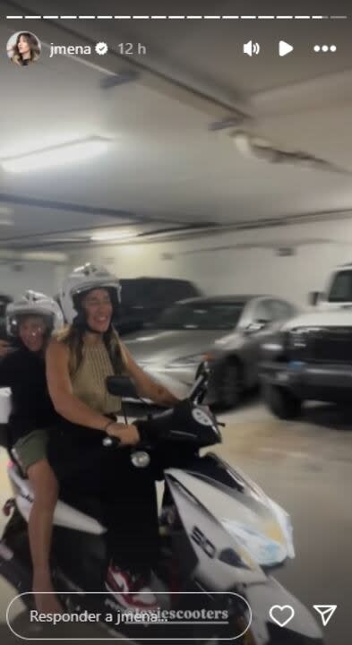 Jimena Barón sacó a pasear a Momo en moto por las calles de Miami