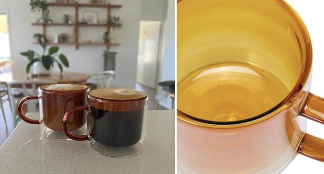 Double Walled Tea Cup Amber