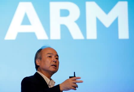 SoftBank Group Corp. Chairman and CEO Masayoshi Son speaks during an earnings briefing in Tokyo, Japan, July 28, 2016. REUTERS/Kim Kyung-Hoon/File Photo