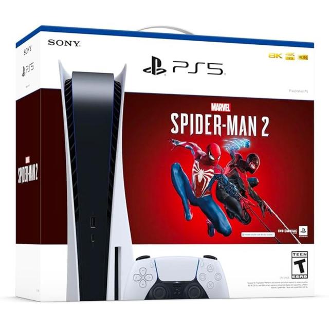PS5 Slim Disc Console w/ Spider-Man 2 & Madden 24 Bundle 