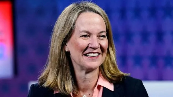 PHOTO: Kris Mayes, a Democratic candidate for Arizona attorney general, smiles before a debate against Republican Abraham Hamadeh, Sept. 28, 2022. (Ross D. Franklin/AP, FILE)