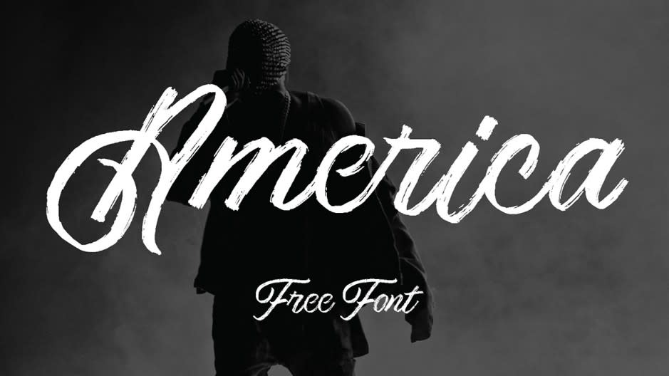Free script fonts: sample of America font