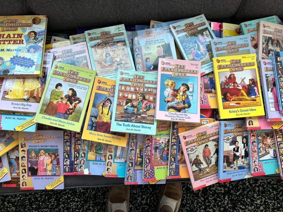 Erika Dole's collection of the Baby-Sitters Club series by Ann M. Martin is pictured on Wednesday. Dole, 41, of Ottawa, has been collecting the books since she was a child. She has 231 of them. (Submitted by Erika  Dole - image credit)