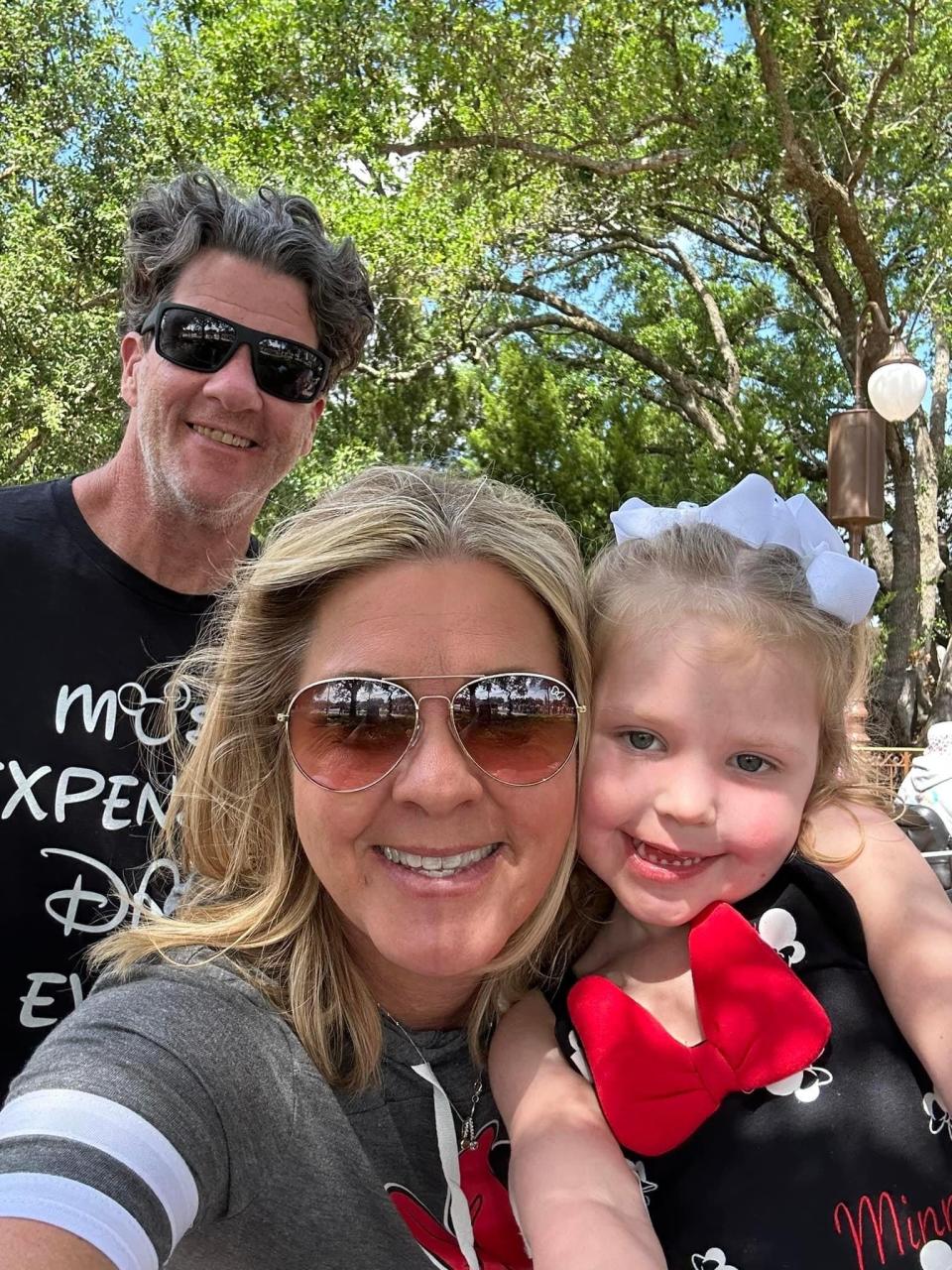 Tracy Gillespie and her husband Jim married later in life and adopted their daughter in 2019. She maintains a relationship with her daughter Sadie's birth mother and acknowledges her with flowers and a video each Mother's Day.
