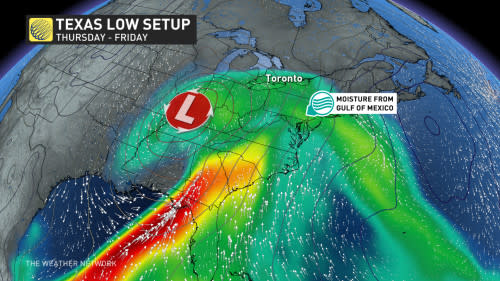 Gulf of Mexico/Texas low setup April 10