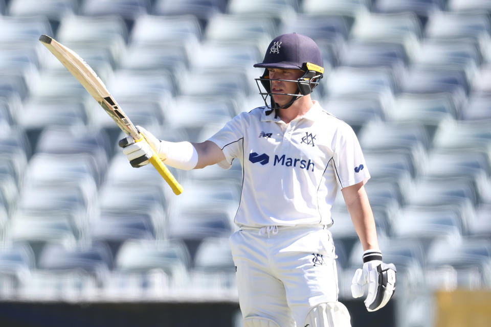 Seen here, Aussie cricket star Marcus Harris in the Sheffield Shield for Victoria. 