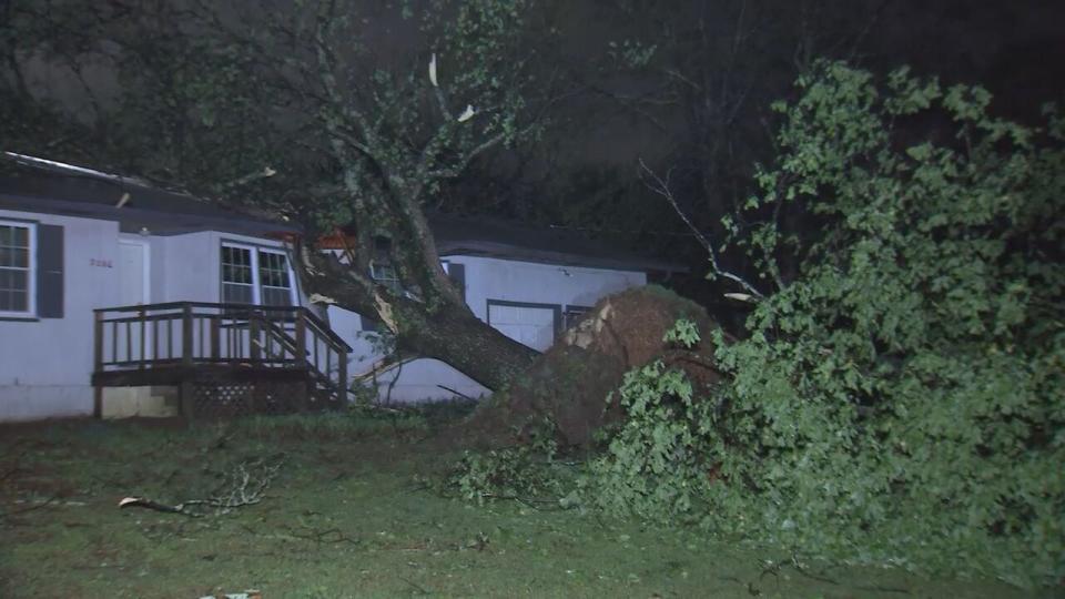 Severe Weather Team 2 confirmed a tornado touched down in Rockdale County overnight. Here's a look at some of the damage our reporters spotted.