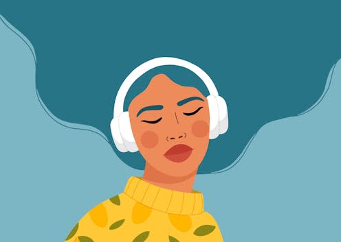 <span class="attribution"><a class="link " href="https://www.shutterstock.com/image-vector/young-woman-headphones-listening-music-concept-1924291916" rel="nofollow noopener" target="_blank" data-ylk="slk:y.s.graphicart/Shutterstock;elm:context_link;itc:0;sec:content-canvas">y.s.graphicart/Shutterstock</a></span>