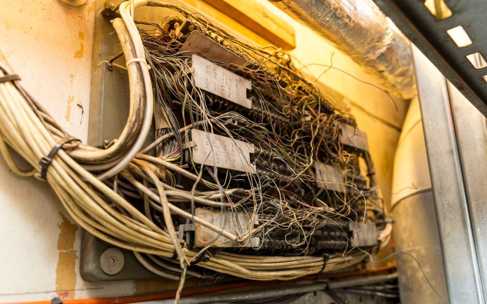 Exposed cables at Parliament - Credit: Telegraph