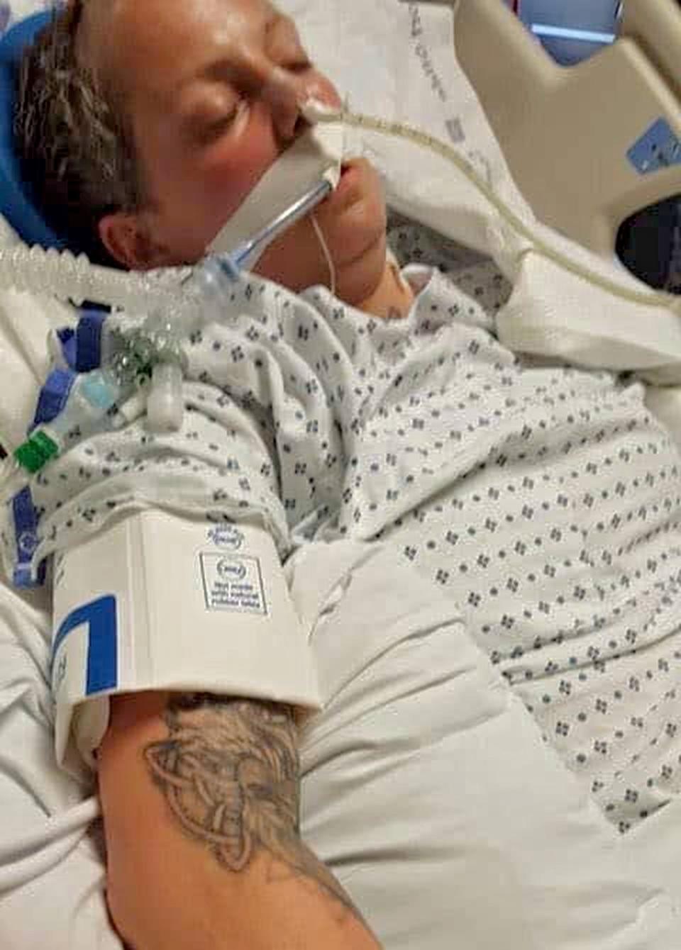 Stacey Garrett, 39, died of a rare stroke at a hospital in 2018 after being incarcerated at the Pottawatomie County jail. The autopsy report listed substance use as a contributing factor and could not determine if her death was natural, accidental or intentional. In this photo she is seen in the hospital moments before she died.