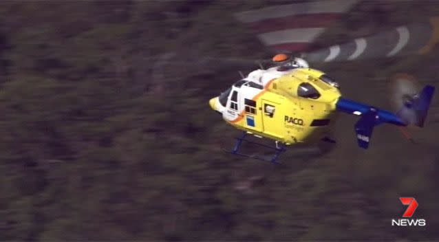 A rescue helicopter has arrived on scene. Source: 7News