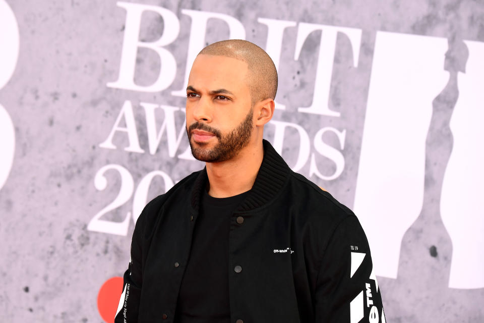 LONDON, ENGLAND - FEBRUARY 20: (EDITORIAL USE ONLY) Marvin Humes attends The BRIT Awards 2019 held at The O2 Arena on February 20, 2019 in London, England. (Photo by Jeff Spicer/Getty Images)