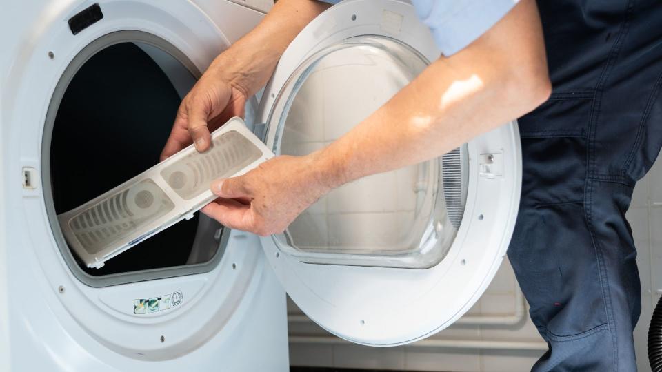 cleaning lint out of washing machine