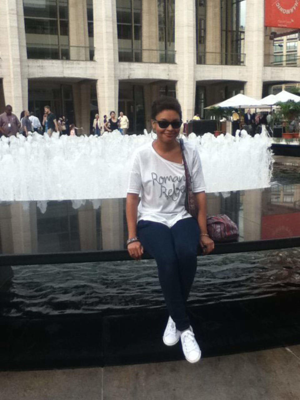 Bianca Clendenin in front of fountain. (Courtesy Bianca Clendenin)