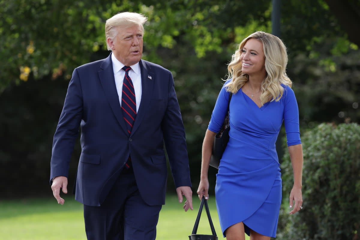 Kayleigh McEnany with Donald Trump at the White House in September 2020 (Getty Images)