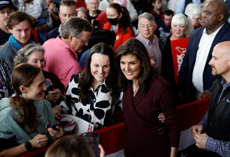 Republican presidential candidate Nikki Haley hosts a campaign event in Raleigh, NC