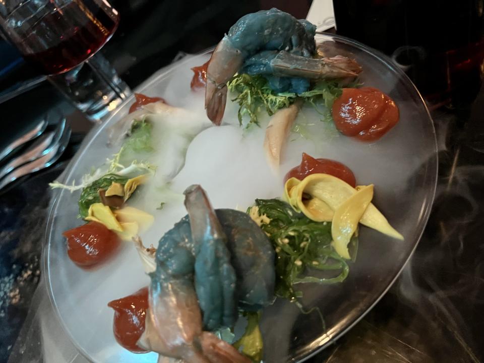 The Felucian blue shrimp, served on the second evening aboard the Starcruiser. (Photo: Terri Peters)