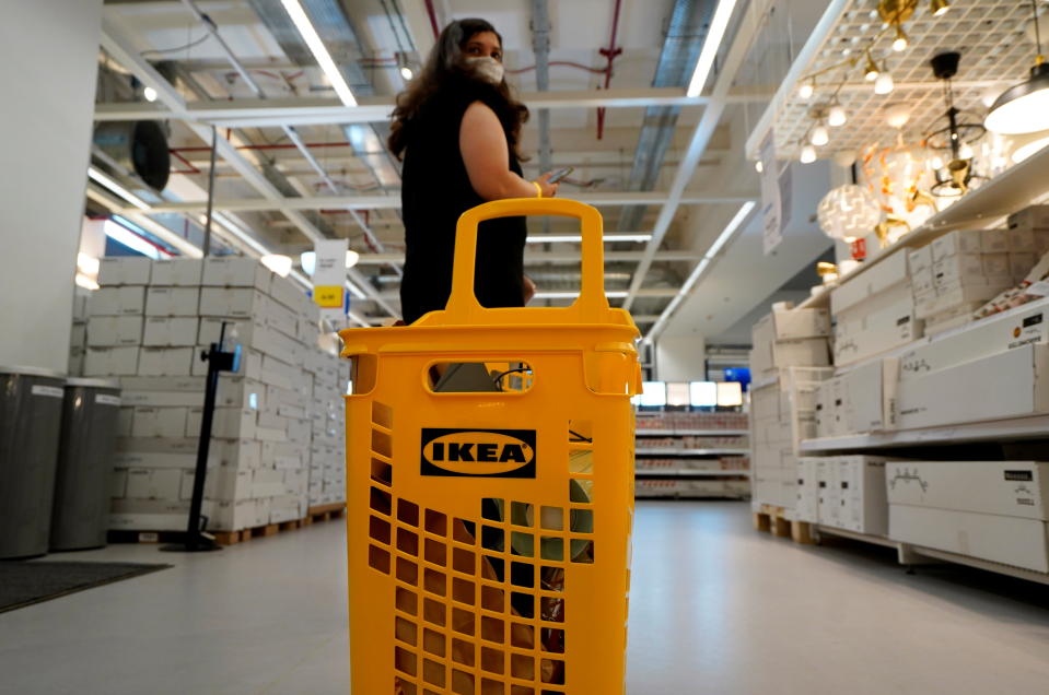 A woman shops inside IKEA's first city store in Mumbai, India, December 8, 2021. REUTERS/Hemanshi Kamani