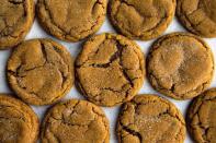 <p>New Englanders are mighty fond of one old-school ingredient: molasses. The sticky syrup, when paired with warm spices, form a chewy, not-too-sugary cookie that stands the test of time.</p><p>Get the recipe from <a href="https://sallysbakingaddiction.com/2017/12/06/soft-molasses-cookies/" rel="nofollow noopener" target="_blank" data-ylk="slk:Sally's Baking Addiction;elm:context_link;itc:0;sec:content-canvas" class="link ">Sally's Baking Addiction</a>.</p>