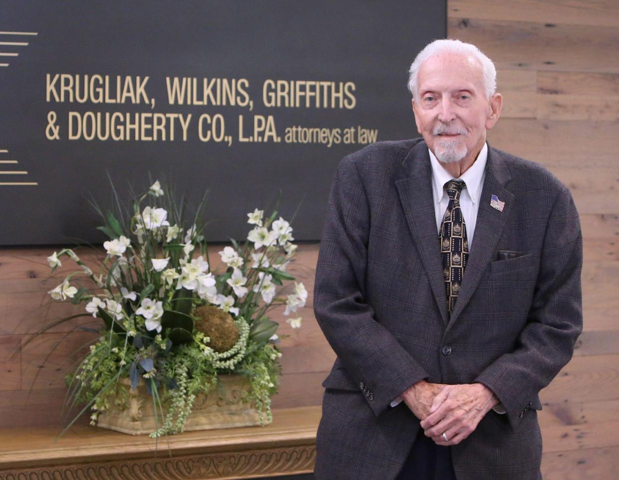 Ron Dougherty at the law firm of Krugliak, Wilkins, Griffiths & Dougherty in Jackson Township in this December 2021 file photo. He was selected as the Clayton Horn Award recipient.