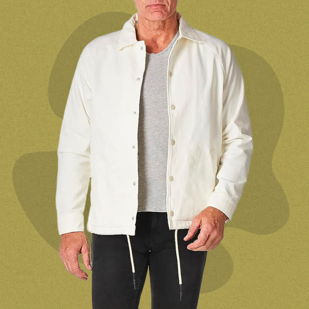 <p>Courtesy of Amazon</p><p>The best men’s denim jacket doesn’t necessarily need to be a trucker jacket. AG takes the trendy coach jacket and swaps nylon for denim, and the jacket comes in a soft off-white hue or in black. Traditional coach jacket details include snap front buttons and a drawstring hem. It’s the ideal jacket for anyone who loves denim but doesn’t want to go full Canadian tuxedo. </p><p>[From $99; <a href="https://www.amazon.com/AG-Adriano-Goldschmied-Coach-Jacket/dp/B0812PG8DR?&linkCode=ll1&tag=mj-bestdenimjackets-jzavaleta-080423-update-20&linkId=da31705a69d27809c66de7c99e024933&language=en_US&ref_=as_li_ss_tl" rel="nofollow noopener" target="_blank" data-ylk="slk:amazon.com;elm:context_link;itc:0;sec:content-canvas" class="link ">amazon.com</a>]</p>