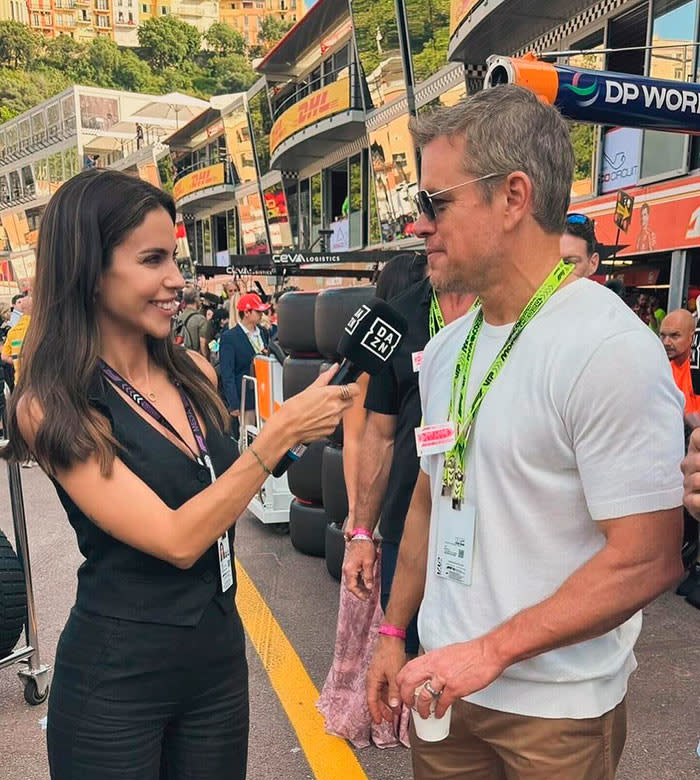 Melissa Jiménez con Matt Damon