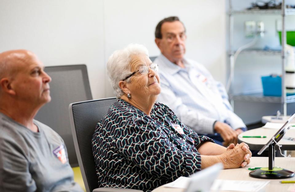 Election judges wait paitently as they wait for voters during a municipal election with one issue on the ballot on Tuesday, Aug. 8, 2023.