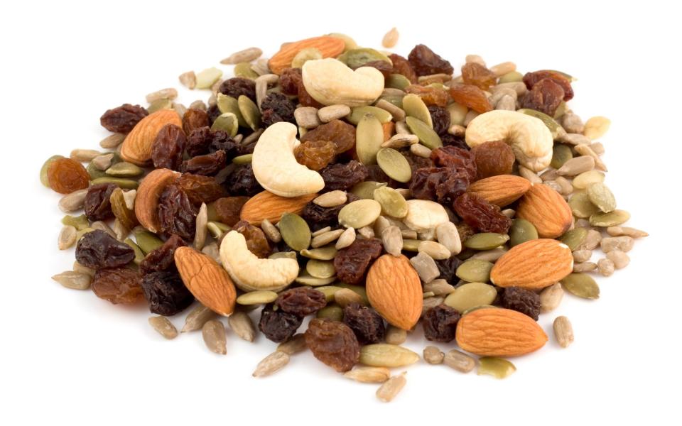 Nuts and fruit are a much better option that sweets, chocolate and white carbs when it comes to snacking