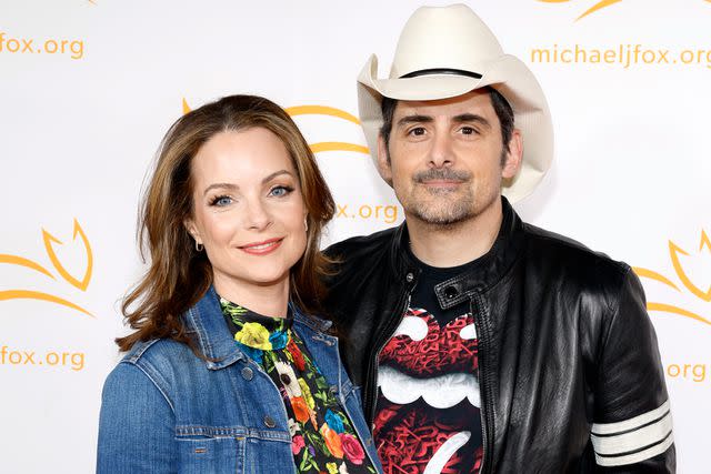 <p>Jason Kempin/Getty</p> Kimberly Williams-Paisley and Brad Paisley in Nashville in April 2023