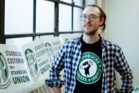 FILE PHOTO: James Skretta at Starbucks Workers United office in Buffalo, New York