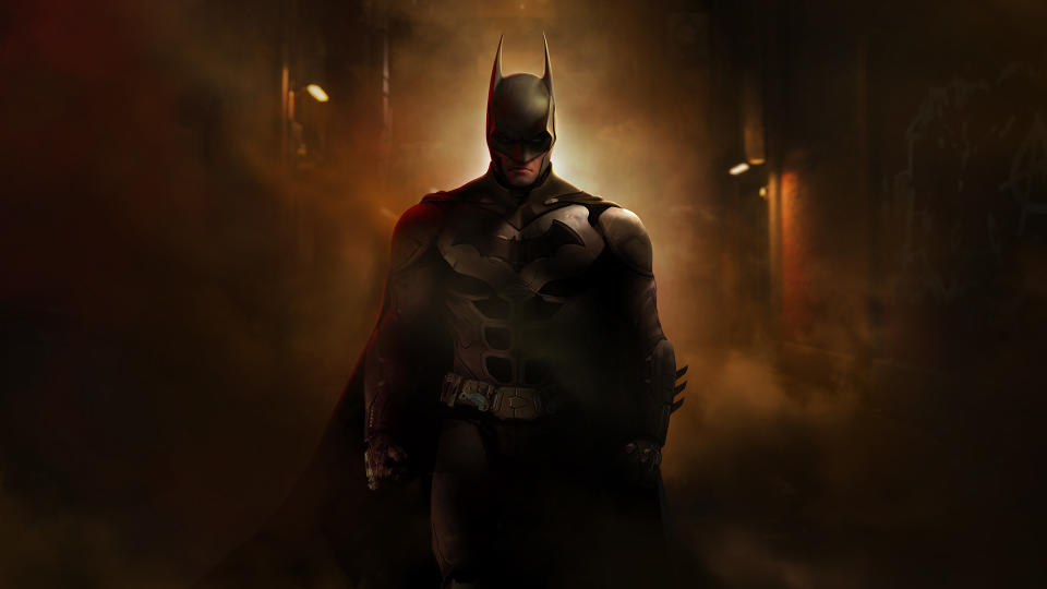 Batman standing in the dark alone