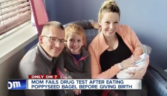 New mother Elizabeth Dominguez was shocked to fail a drug test.