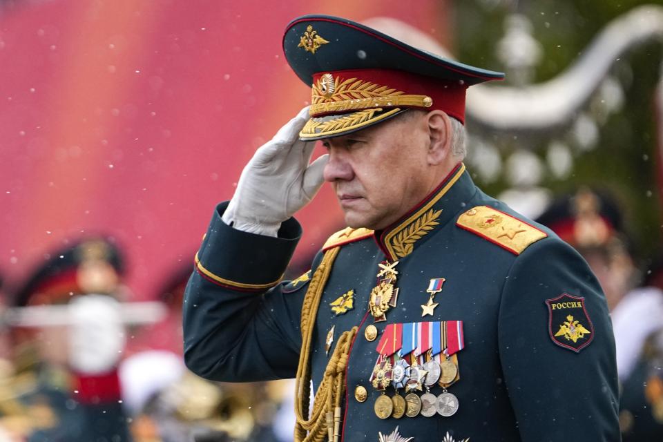 FILE - Russian Defense Minister Sergei Shoigu is driven along Red Square in an Aurus car during the Victory Day military parade in Moscow, Russia, on May 9, 2024, marking the 79th anniversary of the end of World War II. The Kremlin says Russia’s President Vladimir Putin has signed a decree appointing Sergei Shoigu as secretary of Russia’s national security council, replacing Nikolai Patrushev. The appointment Sunday comes after Putin proposed to appoint Andrei Belousov as the country’s defense minister instead of Shoigu, who has served in the post for years. (AP Photo/Alexander Zemlianichenko, File)