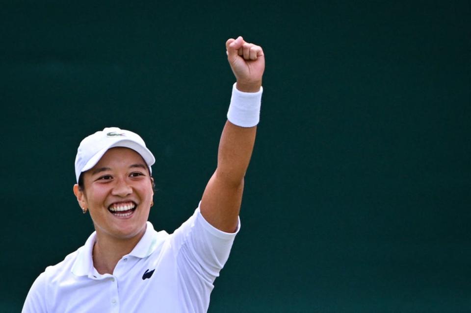 Harmony Tan will face either Coco Gauff or Amanda Anisimova in the last 16 (AFP via Getty Images)