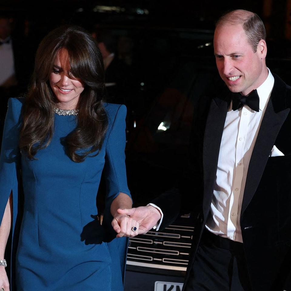 Princess Kate and Prince William hold hands during red carpet appearance