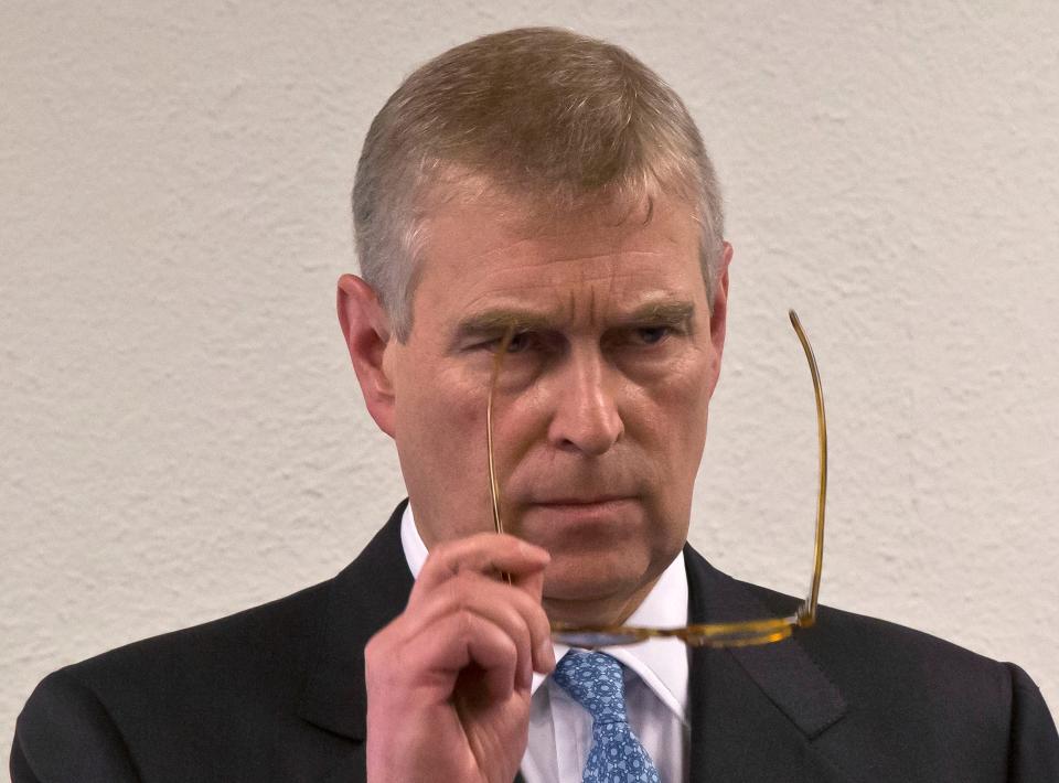 Prince Andrew in January 2015 prior to his speech to business leaders at World Economic Forum in Davos.