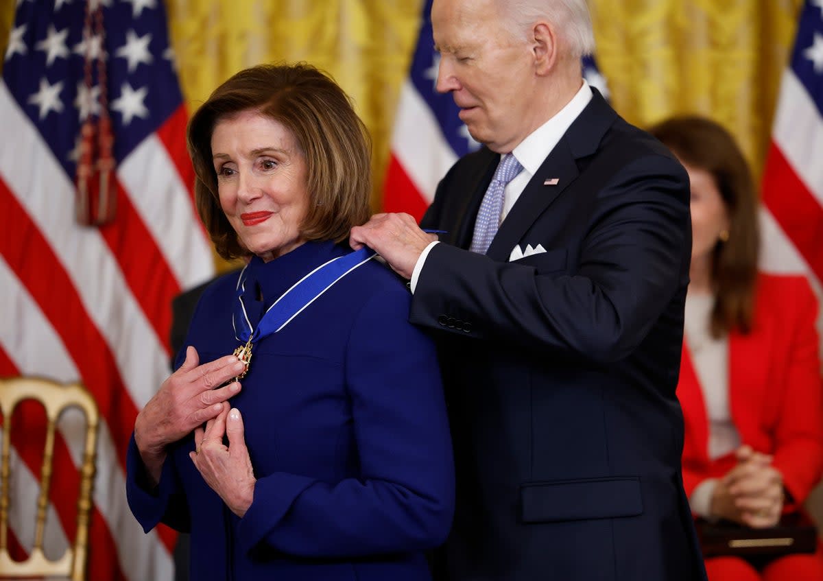 Former Speaker of the House Nancy Pelosi has been equivocal in her support for President Joe Biden. ( (Photo by Kevin Dietsch/Getty Images))
