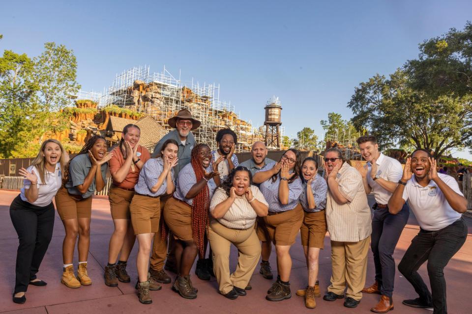 Overnight, Disney Imagineers installed a tiara-topped water tower, which will be the centerpiece for Tiana’s Bayou Adventure, Disney Parks tweeted Tuesday morning.