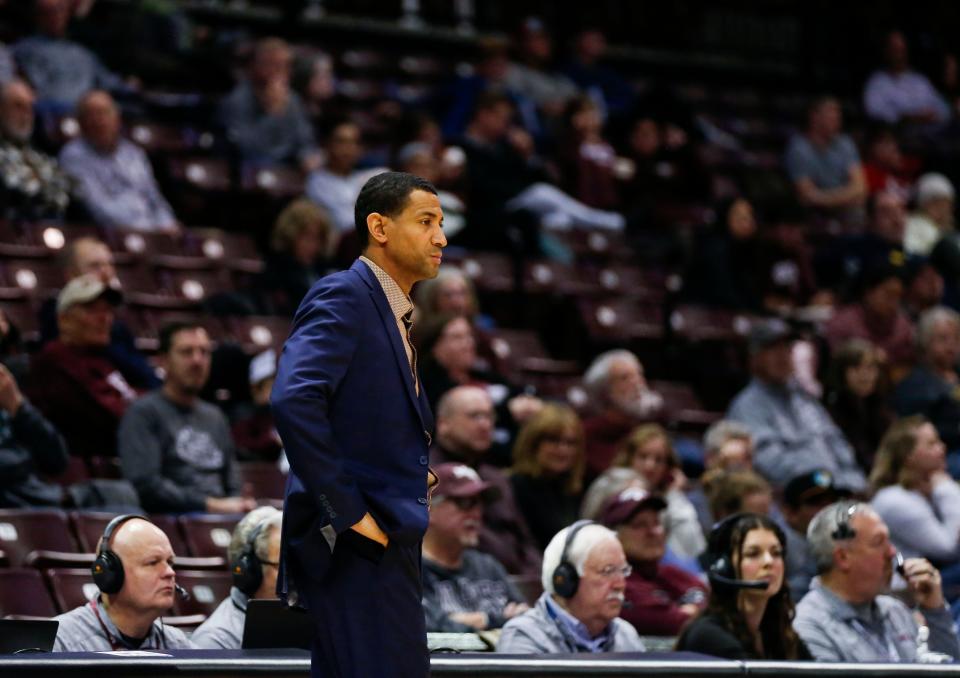 Missouri State Bears Head Coach Dana Ford as the Bears took on the Murray State Racers at Great Southern Bank Arena on Wednesday, Jan. 10, 2024.