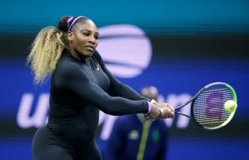 Serena Williams ripped Maria Sharapova 6-1, 6-1 in her first-round match Monday at the US Open