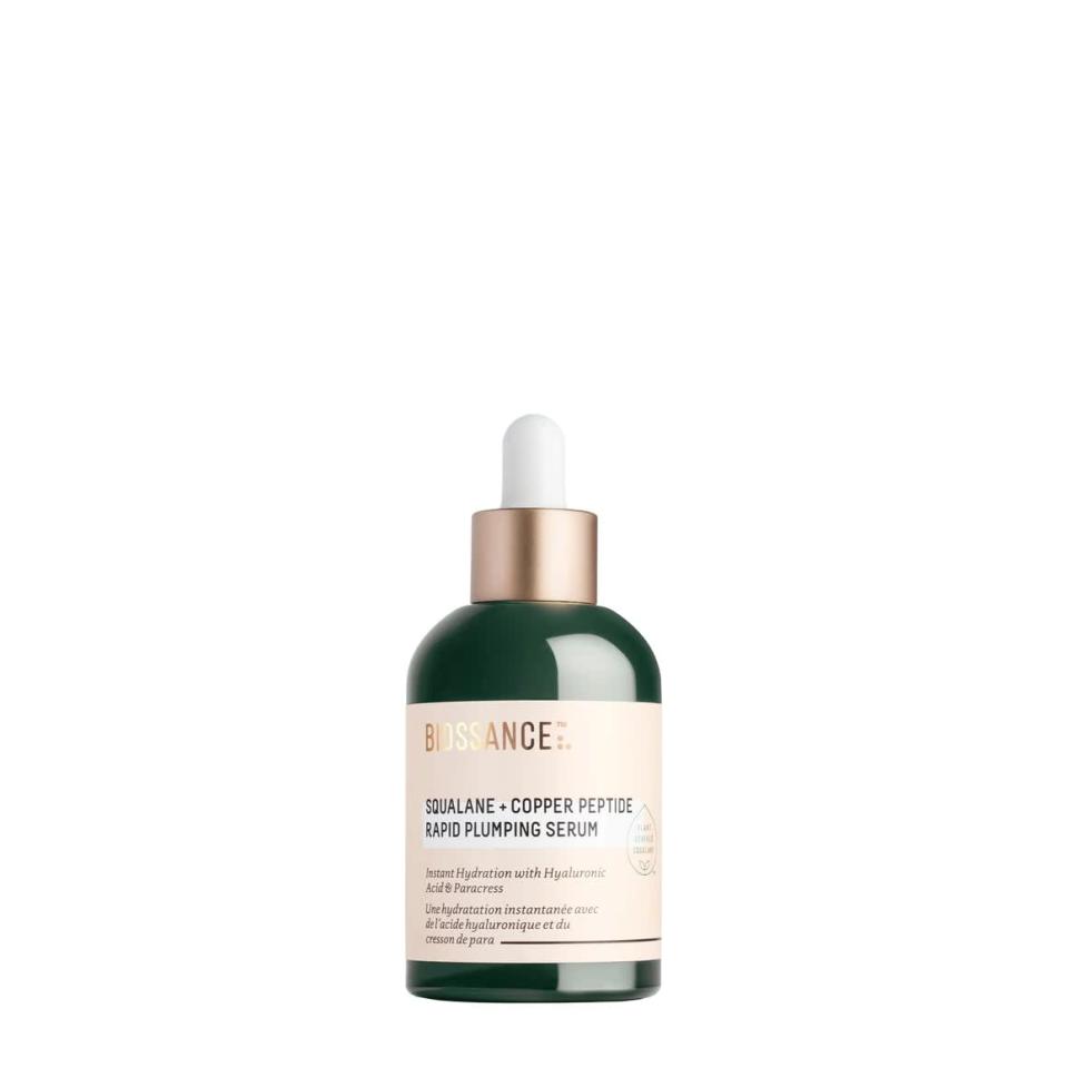<p>The <span>Biossance Squalane + Copper Peptide Rapid Plumping Serum</span> ($68) is like the elevated, cooler big sister of your hyaluronic acid serum. Packed with copper peptide to support collagen and leave skin bouncier- and firmer-looking and a blend of squalane and hyaluronic acid to provide deep hydration, the serum is perfect for morning and nighttime application.</p>