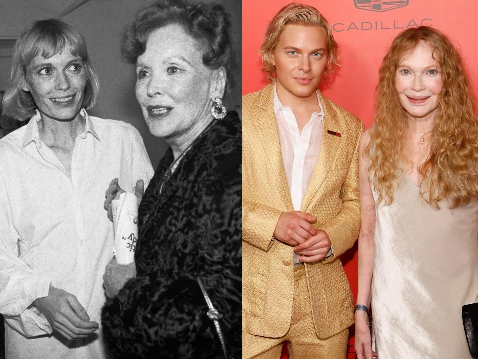 mia farrow, maureen o'sullivan and ronan farrow