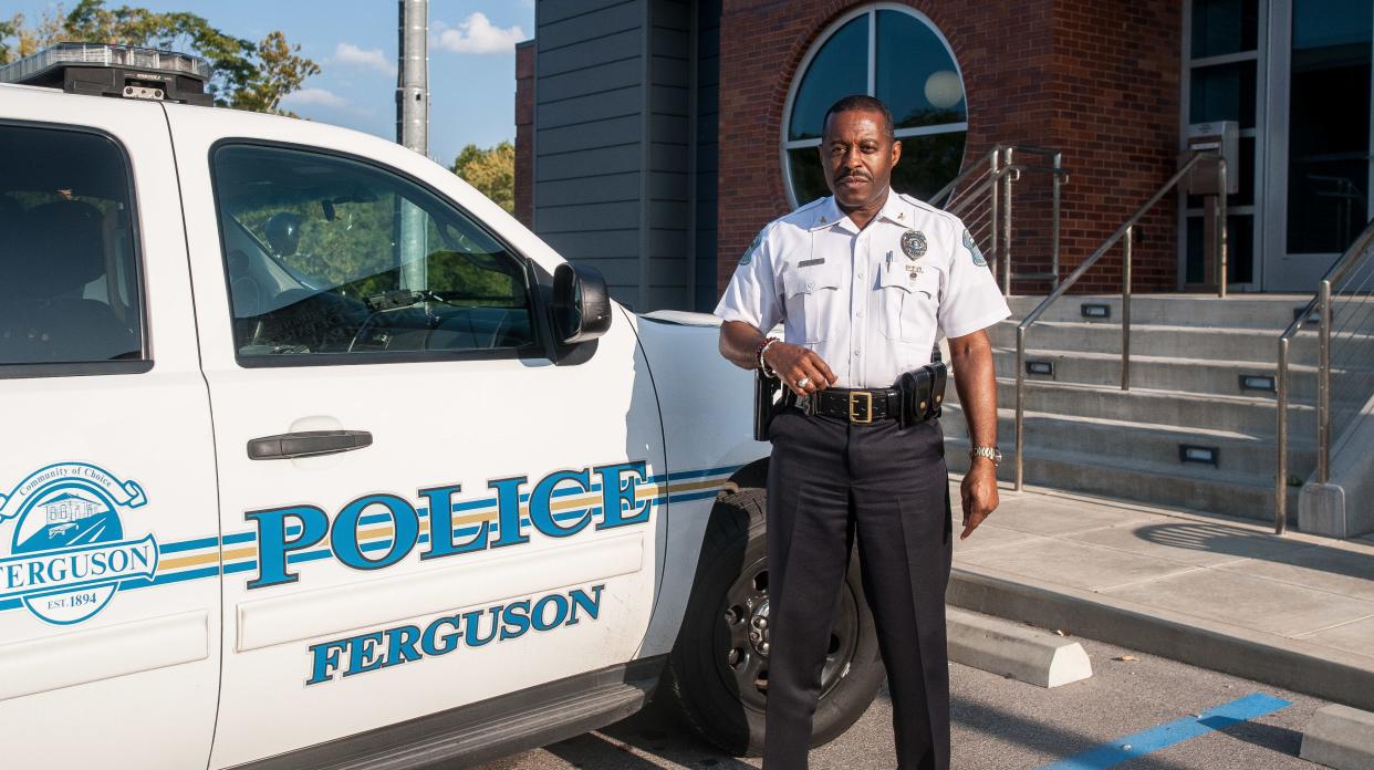 Ferguson Police Chief Delrish Moss outside of the Ferguson Police Department last month. (Photo: Joseph Rushmore For HuffPost)