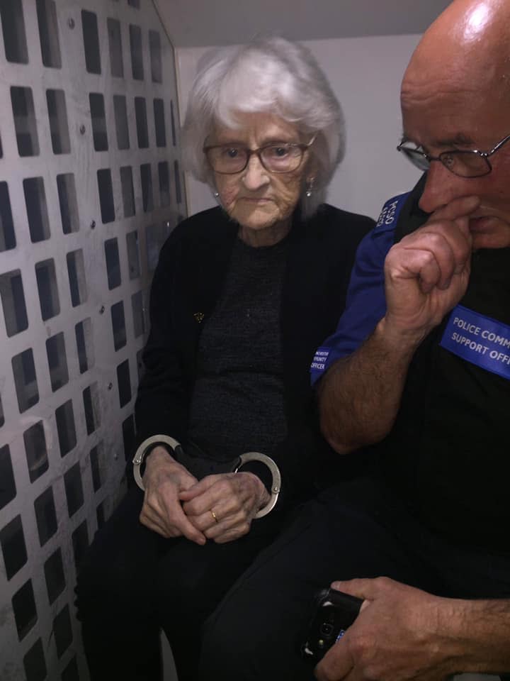 Greater Manchester Police 'arrested' 93-year-old Josie Birds as she said she always wanted to be arrested but had never fallen foul of the law. (Twitter)