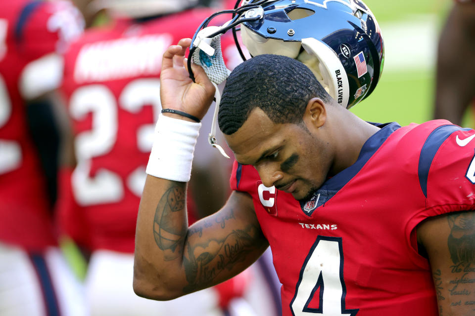 Deshaun Watson is reportedly unhappy with the Houston Texans. Can anyone blame him? (Photo by Carmen Mandato/Getty Images)