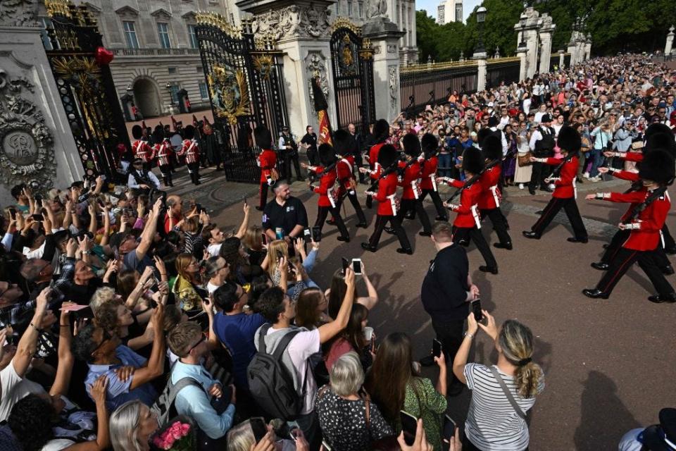 The Changing of the Guard ceremony outside Buckingham Palace in 2022.