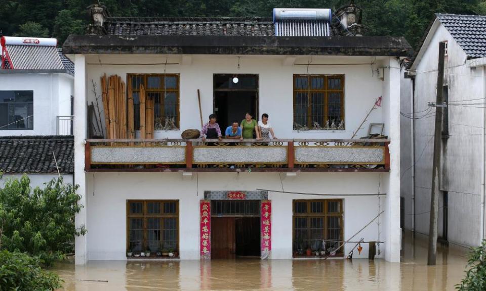 Authorities have dispatched boats and kayaks to evacuate trapped residents in Huangshan, Anhui province